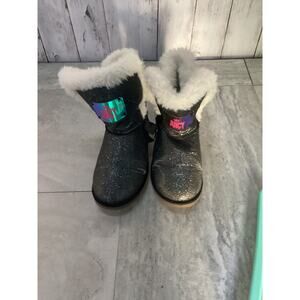 Juicy By Juicy Couture Manteca Big Girls Size 2 Black Glitter Boots